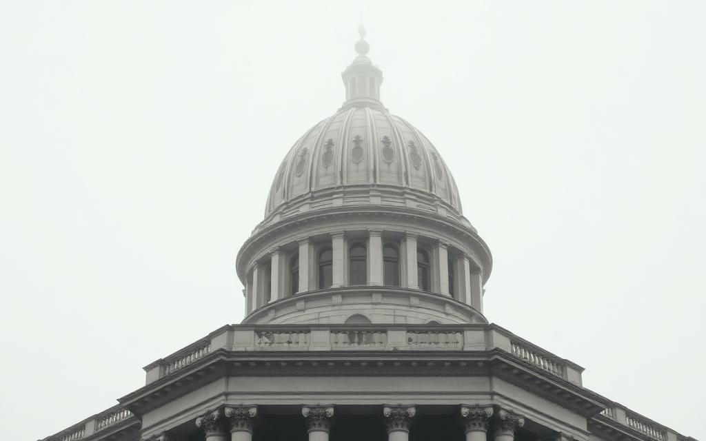 Atlanta City Hall dome in soft monochrome